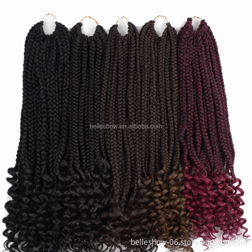 Hot sell wholesale 18inch synthetic hair extensions Senegalese curly twist cheap curly box braids